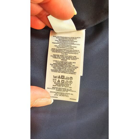 Brooks Brothers Sleeveless Sash Tie Navy Blue Blouse, New, Sz 8 - Picture 3 of 9